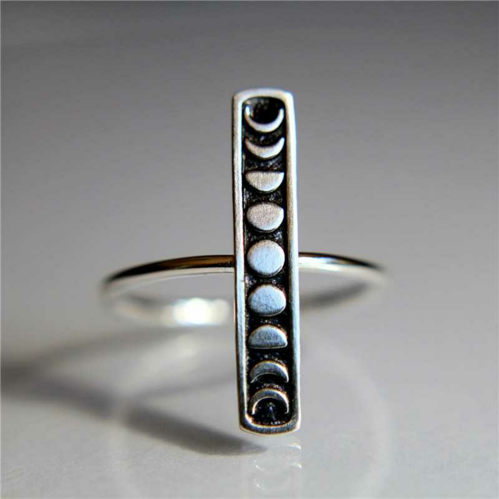 Sterling Silver Moon Phases Ring